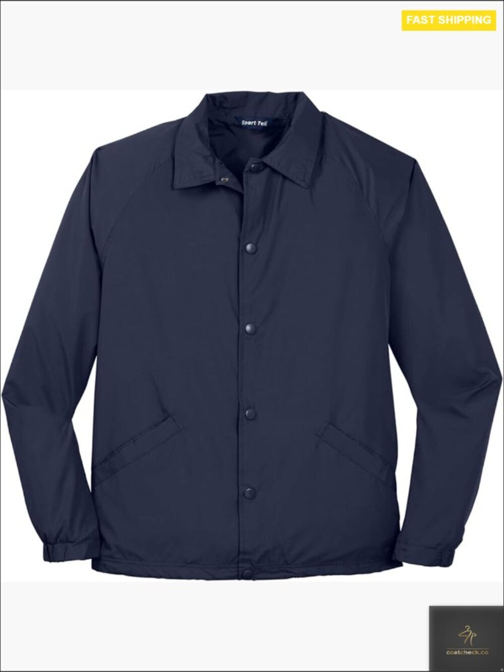 Unisex Lightweight Water-Resistant Track Jacket Snap Front with Pockets